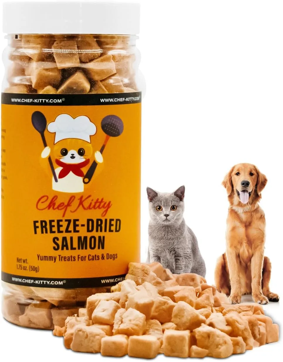 Freeze-Dried Salmon Treats for Cats & Dogs  100% Wild Caught, Single Ingredient, High-Protein, Healthy Snack  No Additives or Preservatives  1.4oz - Inspected & Tested in USA
