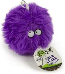 goDog Furballz Squeaky Plush Ball Dog Toy, Chew Guard Technology - Purple, Small