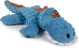 goDog Gators Squeaky Plush Dog Toy, Chew Guard Technology - Blue, Extra Large