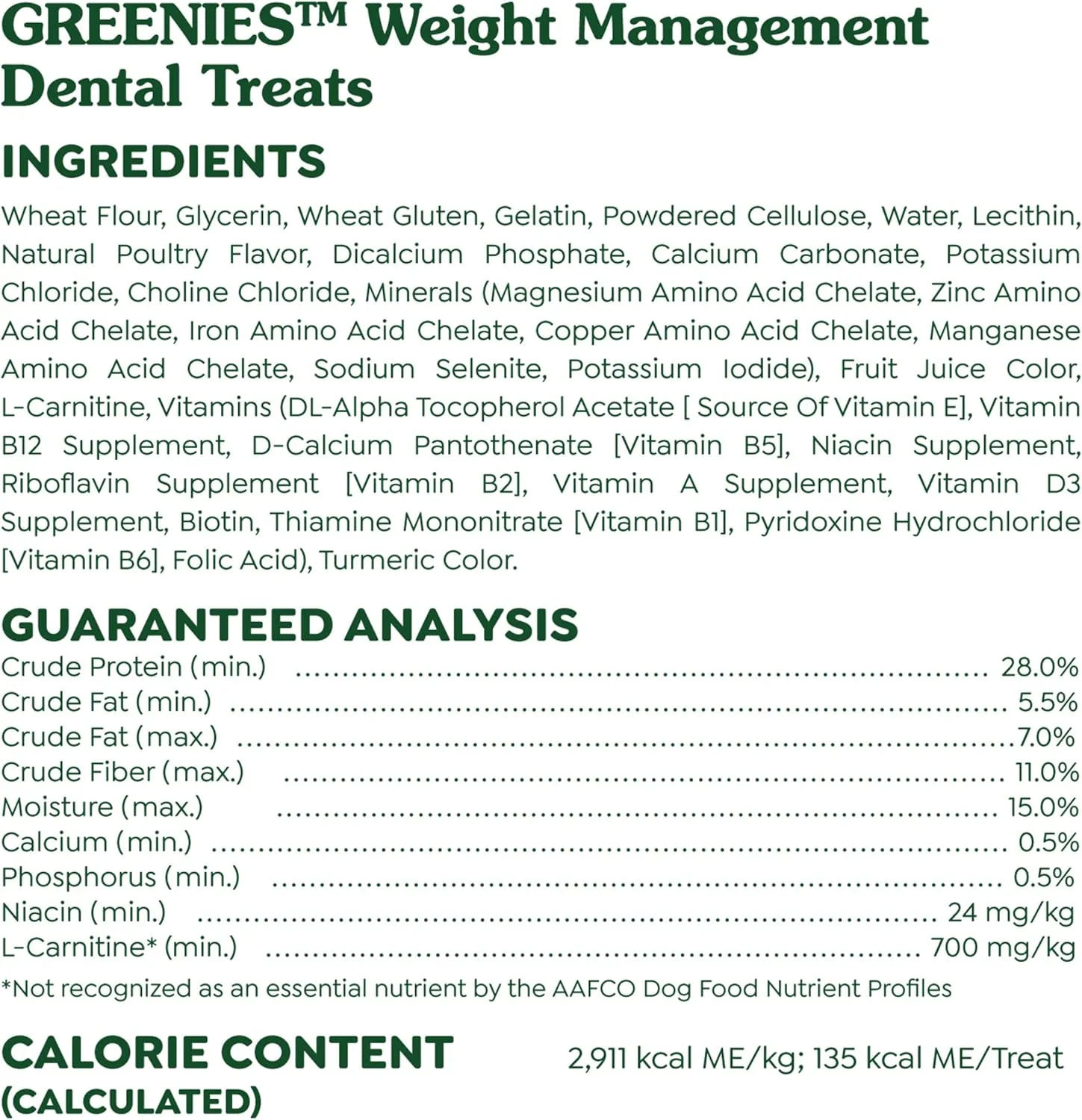 Greenies Weight Management Large Natural Dog Dental Care Chews Weight Control Dog Treats, 27 oz. Pack (17 Treats)