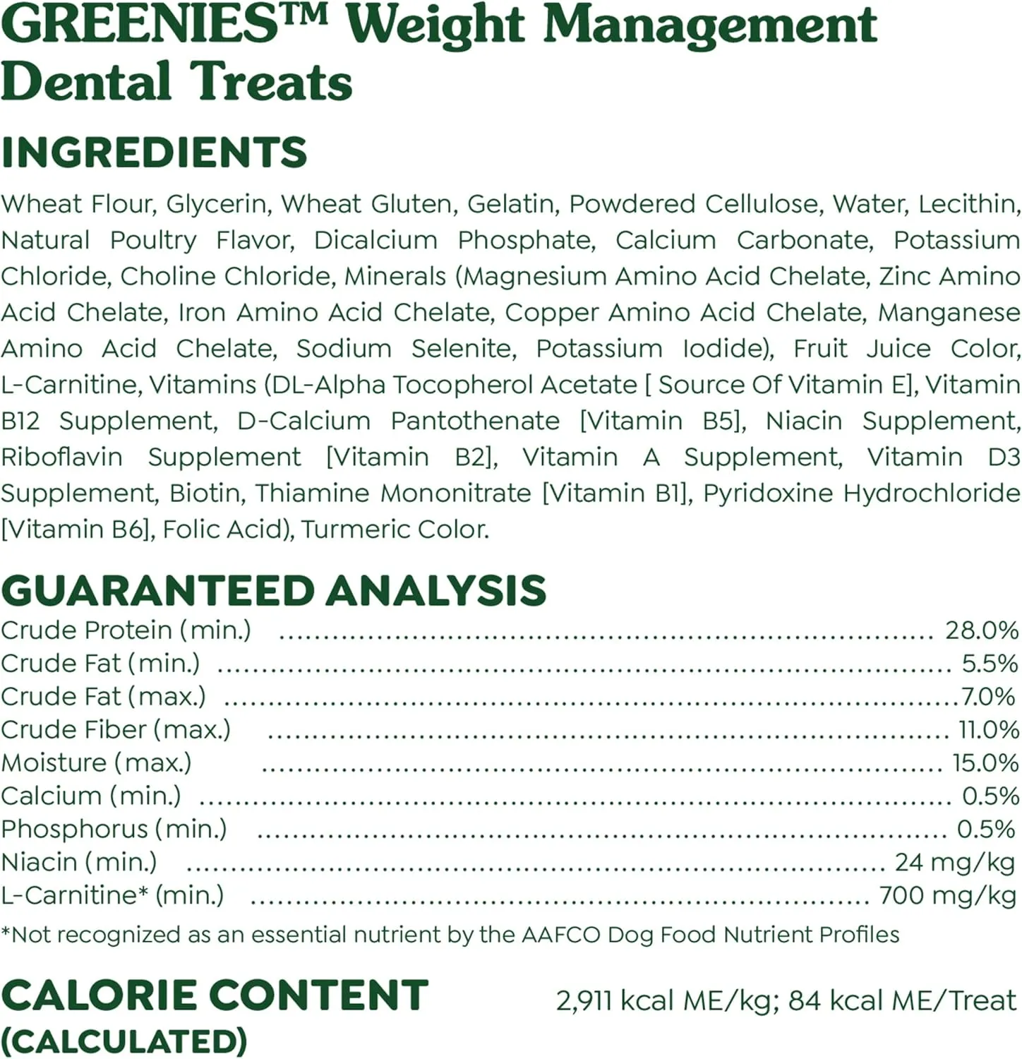 Greenies Weight Management Regular Natural Dog Dental Care Chews Weight Control Dog Treats, 27 oz. Pack (27 Treats)