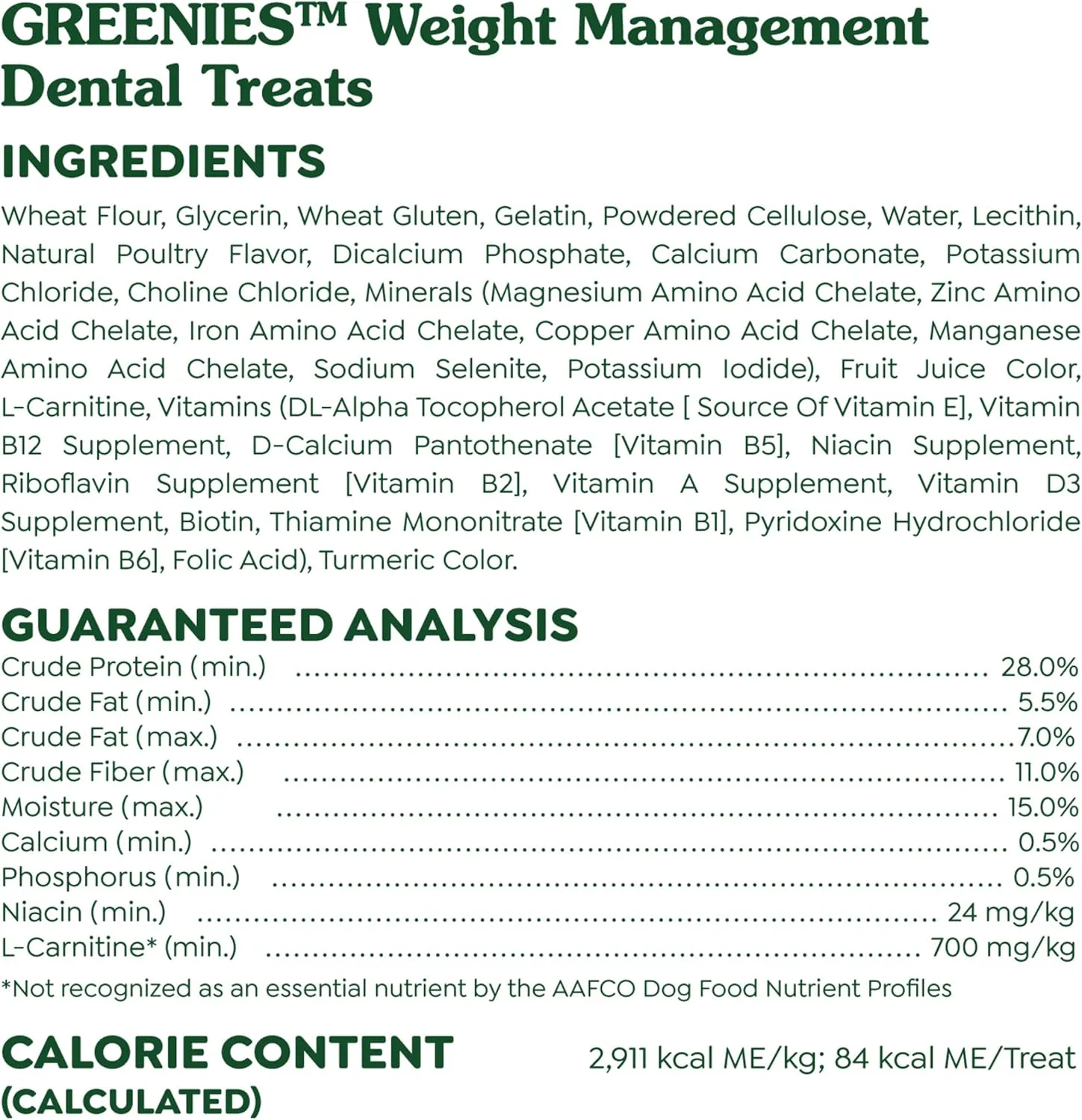 Greenies Weight Management Teenie Natural Dog Dental Care Chews Weight Control Dog Treats, 27 oz. Pack (96 Treats)