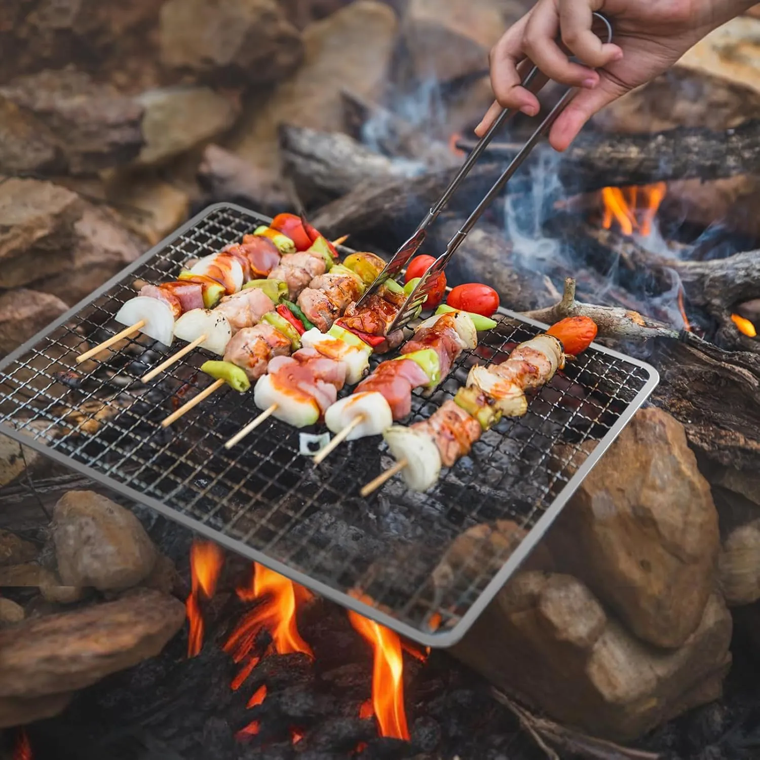 Grill Topper - Grill BBQ Disposable Grill Grates, 10 Pack Grill Mesh for Outdoor Grill Disposable Grill Topper Prevent Food from Falling Through Grill Grates - 14.5x10.6 Inch