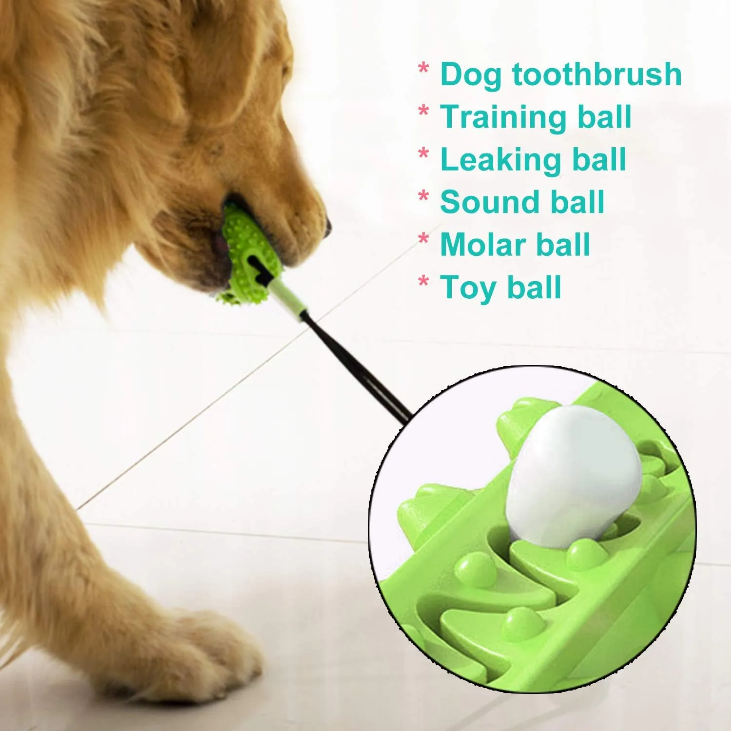 Guardians Dog Chew Toy with Suction Cup for Aggressive Chewers, Puppy Training Treats Food Dispensing Toothbrush Pet Teeth Cleaning Rope Toys for Small Medium Dogs(Green)