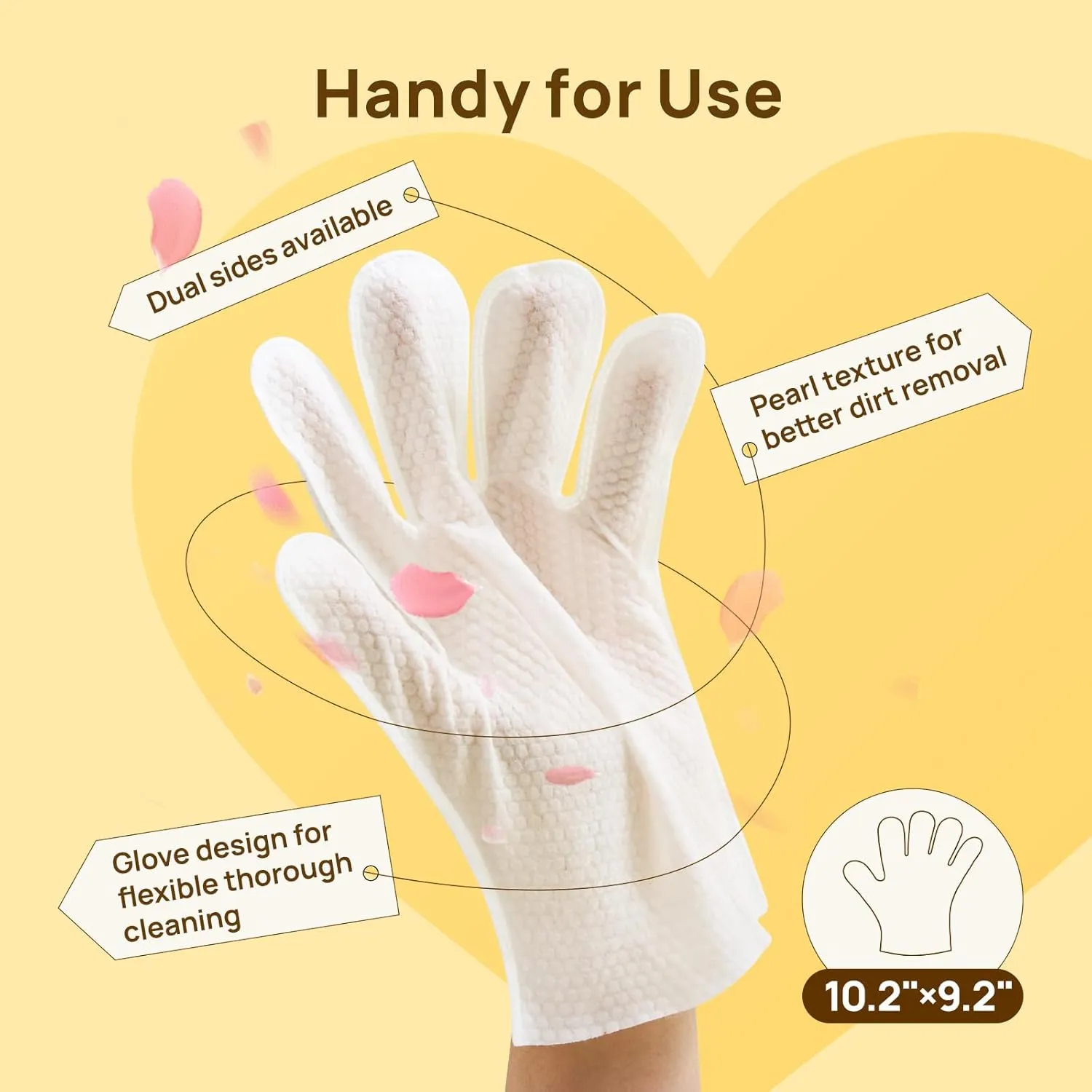 HICC PET Cleaning Deodorizing Bathing Wipes for Dogs & Cats, Hypoallergenic Dog Cleaning Glove Wipes, Nourishing & Grooming Fur, Cat Cleaning Wipes Remove Odor