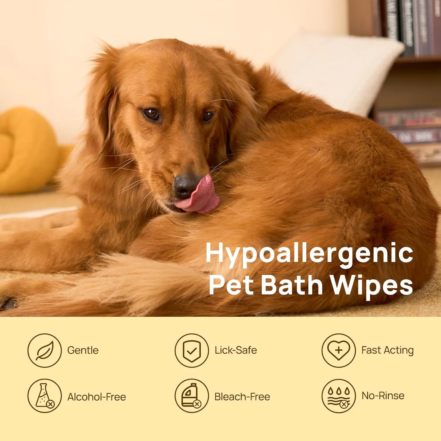 HICC PET Cleaning Deodorizing Bathing Wipes for Dogs & Cats, Hypoallergenic Dog Cleaning Glove Wipes, Nourishing & Grooming Fur, Cat Cleaning Wipes Remove Odor