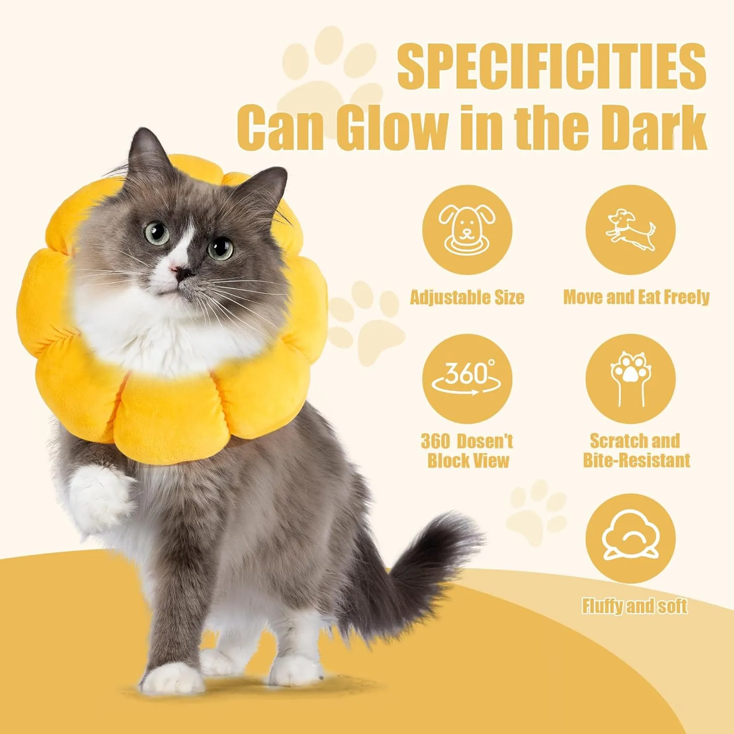 HOMBYS Soft Dog Cone for Dogs and Cats, Cute & Fluffy Flower Shape for Claming, Adjustable Dog Collar Alternative After Surgery, Protective Elizabethan Collar for Dogs Recovery & Stop Licking, M