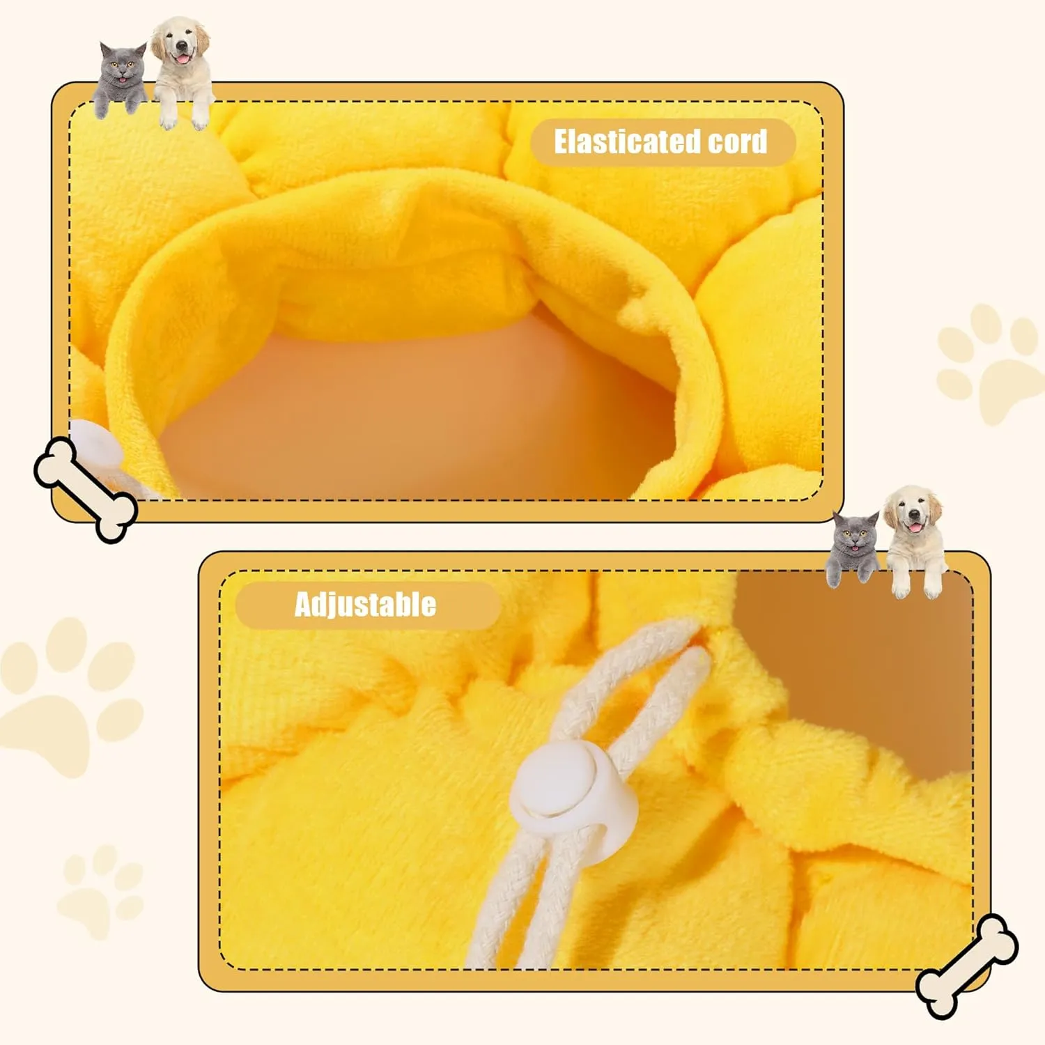 HOMBYS Soft Dog Cone for Dogs and Cats, Cute & Fluffy Flower Shape for Claming, Adjustable Dog Collar Alternative After Surgery, Protective Elizabethan Collar for Dogs Recovery & Stop Licking, M