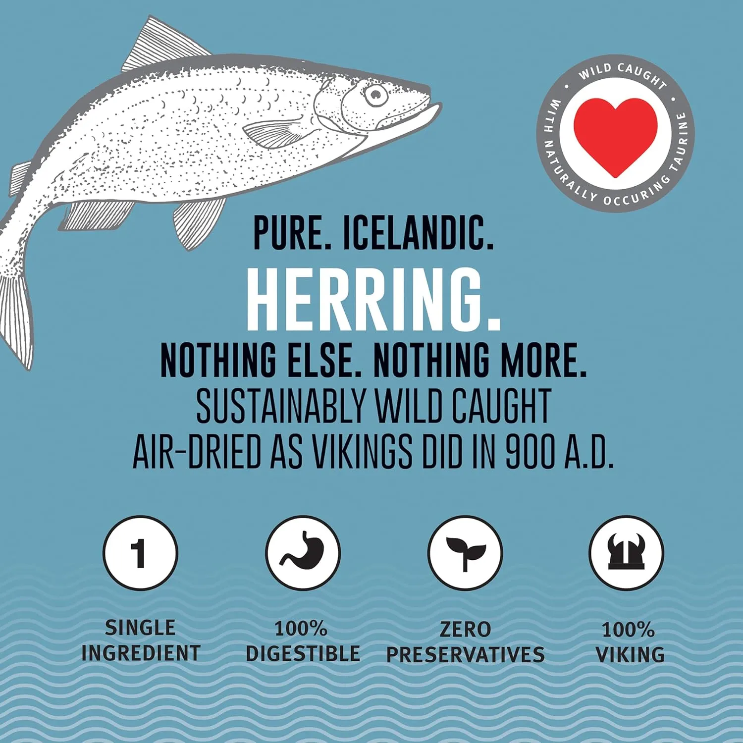 Icelandic  Whole Fish Herring - 1.5oz Bag - Cat Treats, Pure Wild-Caught & Air-Dried, Single Ingredient Snack, Pet Chew, Just The Fish Nothing Else