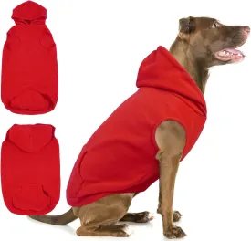IECOii XXL Dog Hoodie for Extra Large Dogs,Fleece Dog Sweatshirt for Large Breed Male Female Dog,Dog Pouch Hoodie Sweater Pet Winter Coat for Large Size Dogs Dog Christmas Sweater for Pitbull,Red,2XL