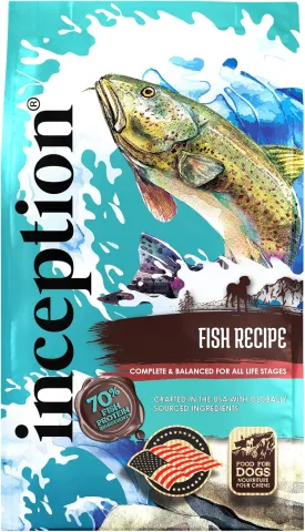 Inception Dry Dog Food Fish Recipe  Complete and Balanced Dog Food  Legume Free Meat First Dry Dog Food  4 lb. Bag (13278)