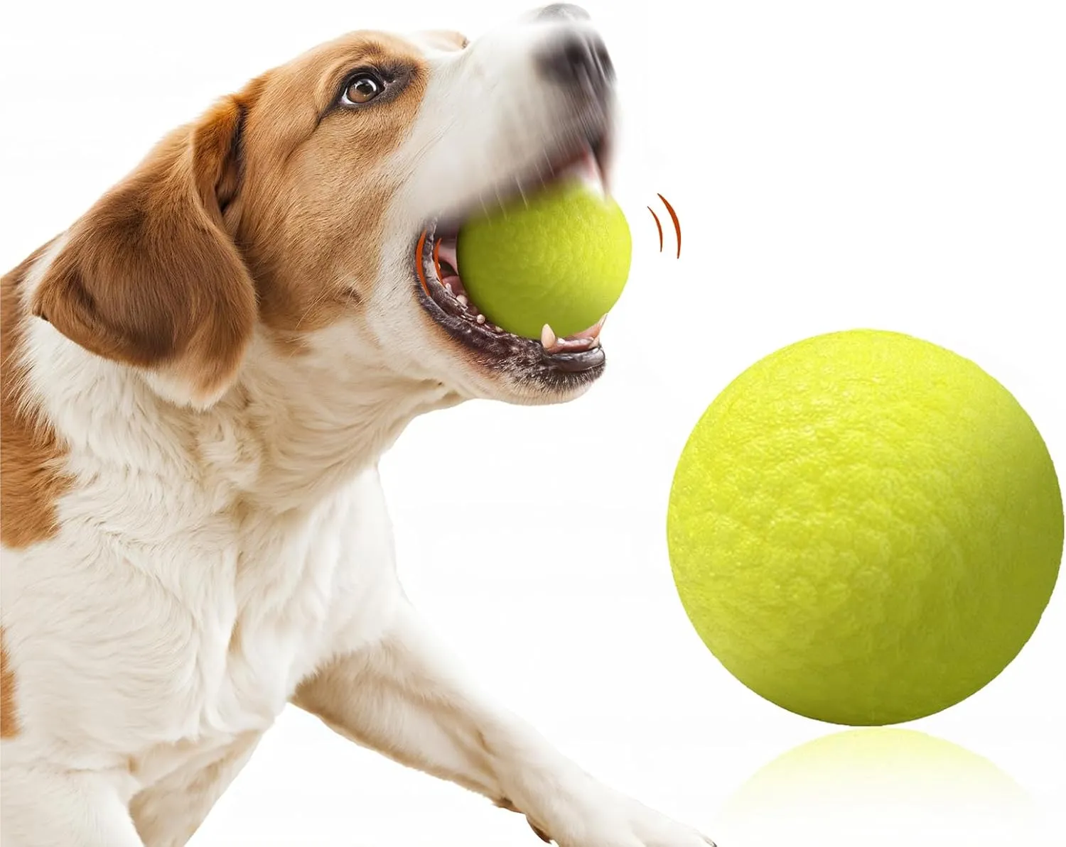 Indestructible POPPING PUFF Dog Balls for Aggressive Chewers: Interactive Pet Toys, Solid-colored, Durable, Bouncy, and Water Toy Fetch Balls, Herding and Jolly Ball for Dogs (Yellow, Medium)