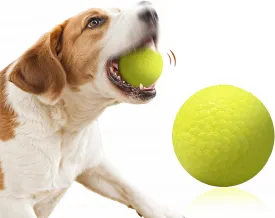 Indestructible POPPING PUFF Dog Balls for Aggressive Chewers: Interactive Pet Toys, Solid-colored, Durable, Bouncy, and Water Toy Fetch Balls, Herding and Jolly Ball for Dogs (Yellow, Medium)