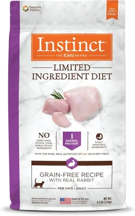 Instinct Limited Ingredient Diet, Natural Dry Cat Food, Grain Free Recipe - Real Rabbit, 4.5 lb. Bag