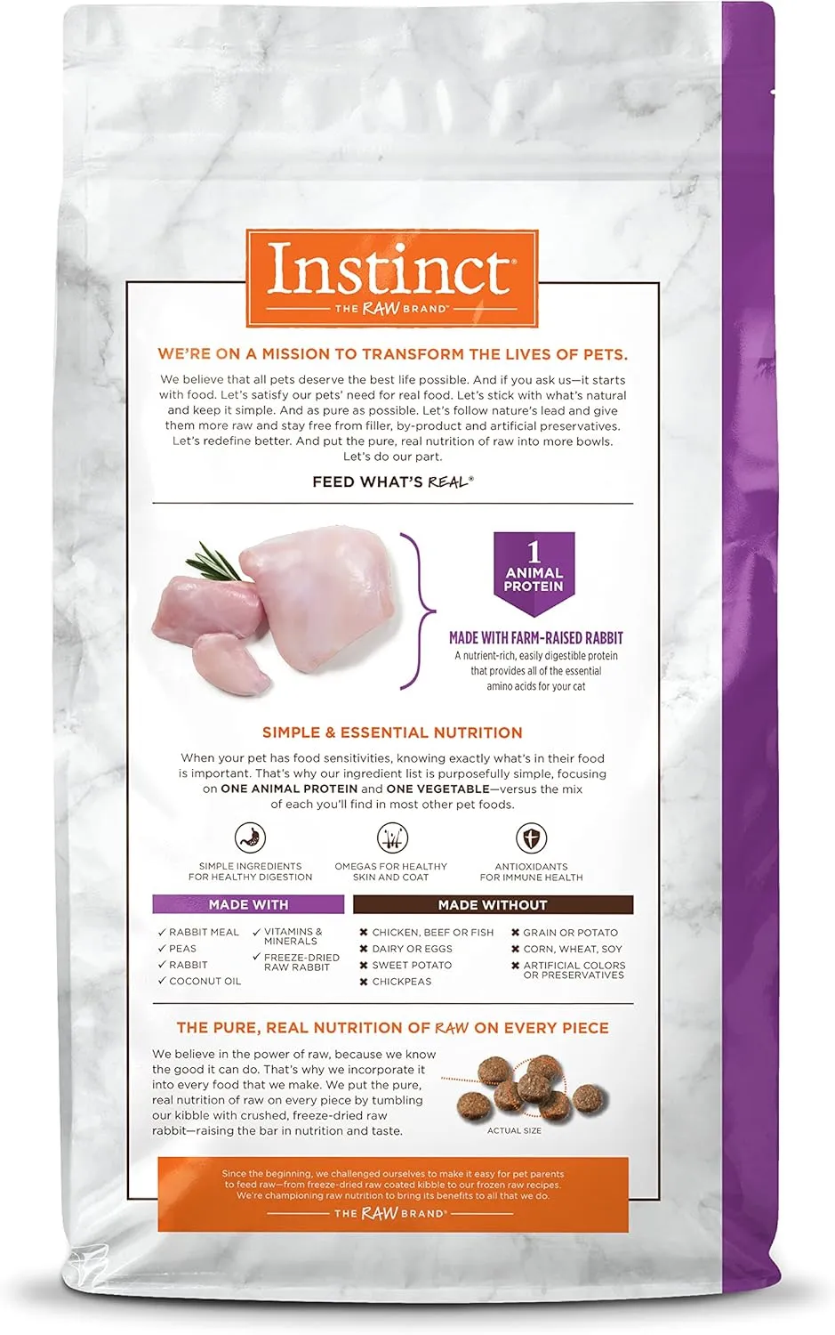 Instinct Limited Ingredient Diet, Natural Dry Cat Food, Grain Free Recipe - Real Rabbit, 4.5 lb. Bag
