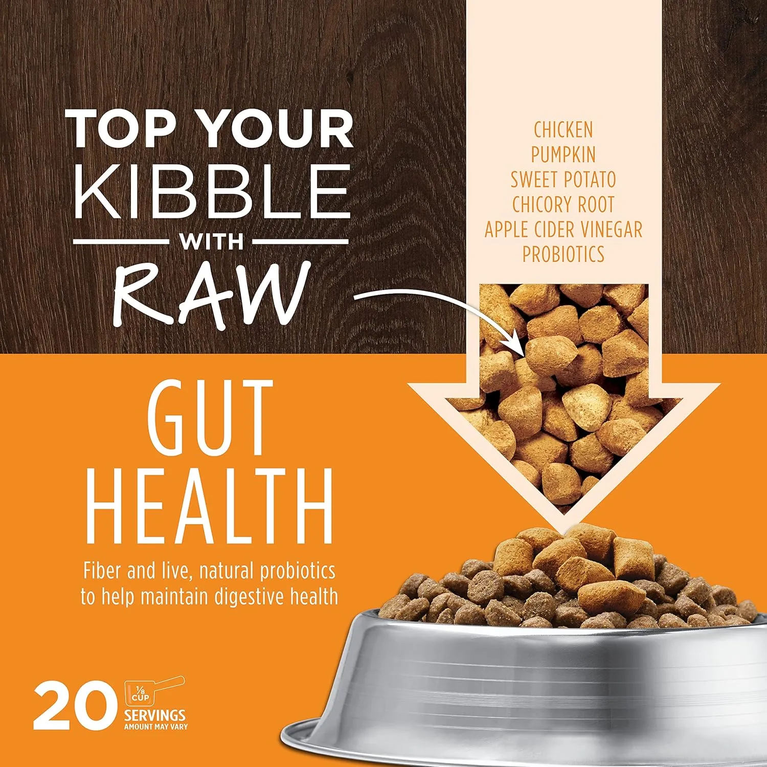 Instinct Raw Boost Mixers, Freeze Dried Dog Food Topper with Functional Ingredients, Grain Free, Real Chicken - Gut Health , 5.5 oz. Bag