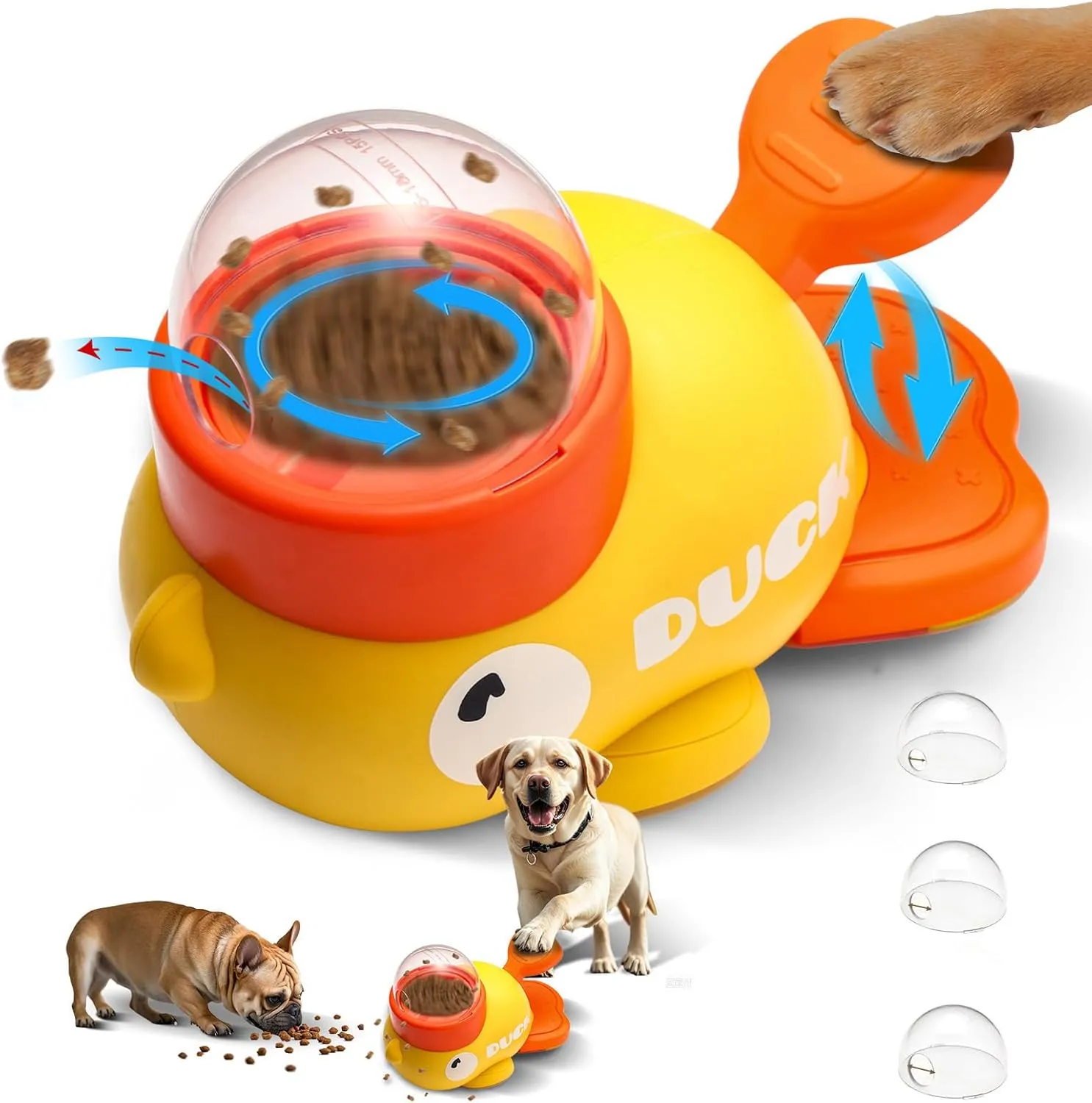 Interactive Duck-Shaped Dog Slow Feeder Puzzle Toy  Owner & Pet Bonding Game with Slow Bowl Treat Dispenser  Chew-Resistant IQ Training for Smart Puppies All Breeds Play Together