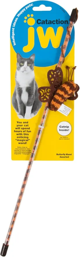 JW Pet Butterfly Wand Cataction Toy, Indoor Cat Toy