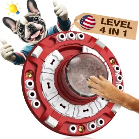 KADTC Dog Advanced Puzzle Toys Level 4 in 1 for Smart Dogs Mental Brain Stimulation Game Slow Food Puzzles Hard Feeder Puppy Treat Mind Games Cognitive Interactive Intelligence Training Toy Red
