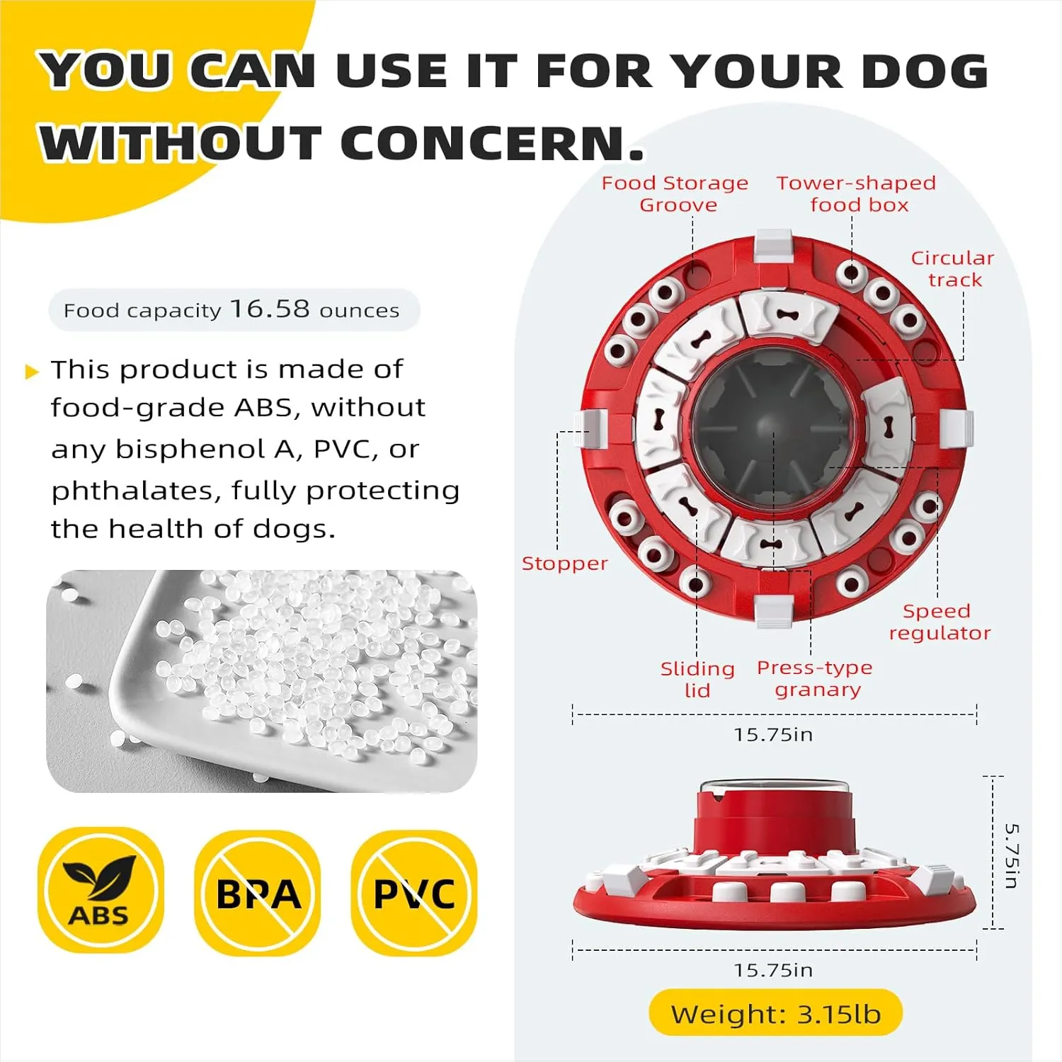 KADTC Dog Advanced Puzzle Toys Level 4 in 1 for Smart Dogs Mental Brain Stimulation Game Slow Food Puzzles Hard Feeder Puppy Treat Mind Games Cognitive Interactive Intelligence Training Toy Red