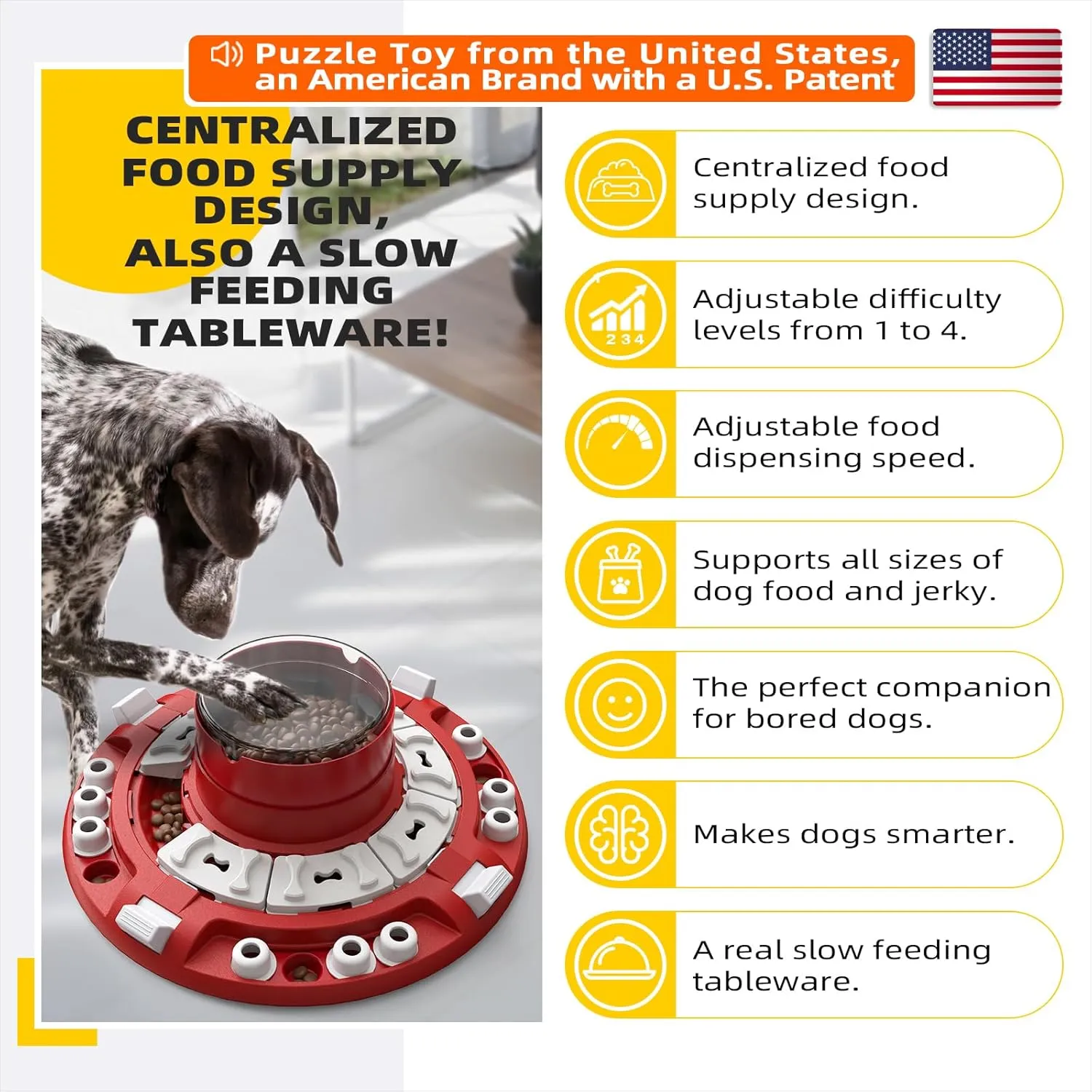 KADTC Dog Advanced Puzzle Toys Level 4 in 1 for Smart Dogs Mental Brain Stimulation Game Slow Food Puzzles Hard Feeder Puppy Treat Mind Games Cognitive Interactive Intelligence Training Toy Red