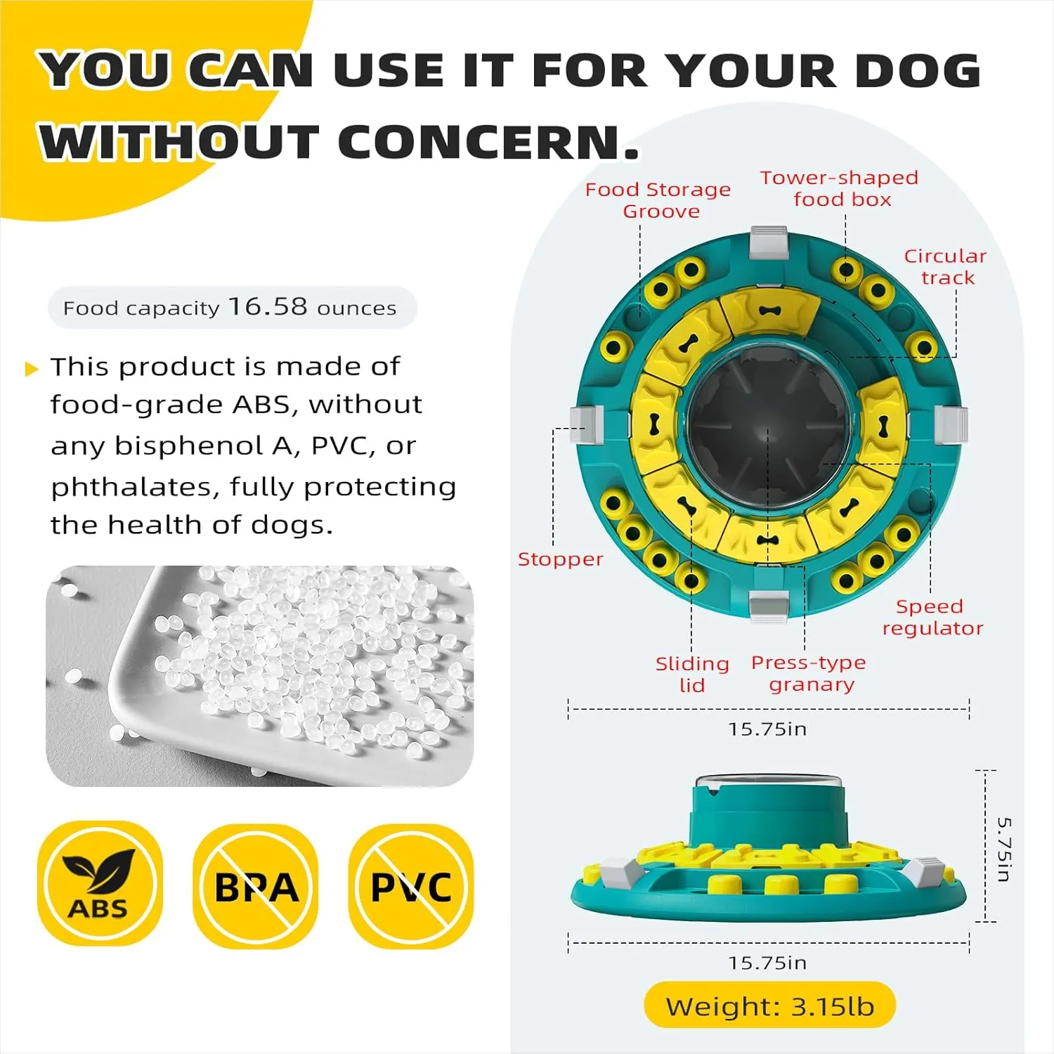 KADTC Dog Advanced Puzzle Toys Level 4 in 1 for Smart Dogs Mental Brain Stimulation Game Slow Food Puzzles Hard Feeder Puppy Treat Mind Games Cognitive Interactive Intelligence Training Toy