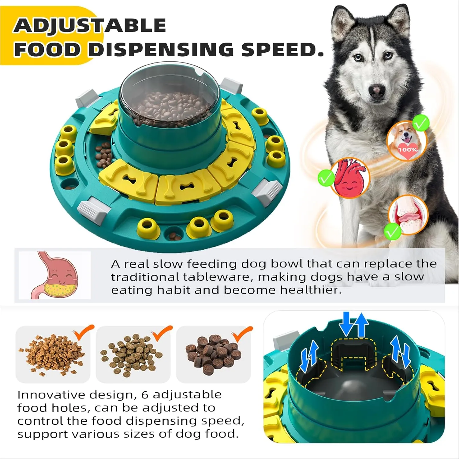 KADTC Dog Advanced Puzzle Toys Level 4 in 1 for Smart Dogs Mental Brain Stimulation Game Slow Food Puzzles Hard Feeder Puppy Treat Mind Games Cognitive Interactive Intelligence Training Toy