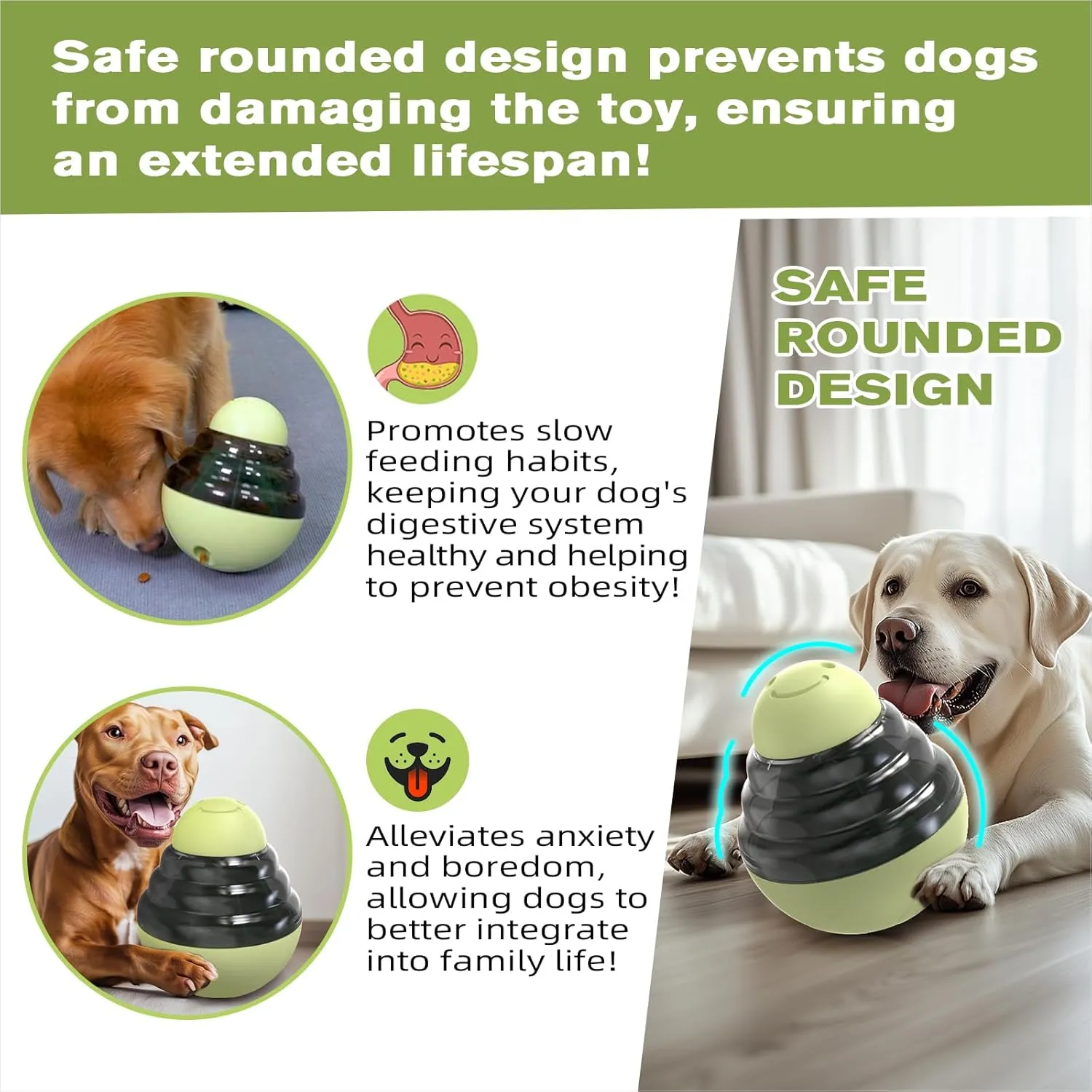 KADTC Dog Wobble Treat Tower Balls for Large/Extra-Large Dogs Aggressive Chewers Breed Tumbler Food Dispensing Puzzle Toy Slow Feeder Dispenser Enrichment Boredom Toys to Keep Them Busy Mind Games