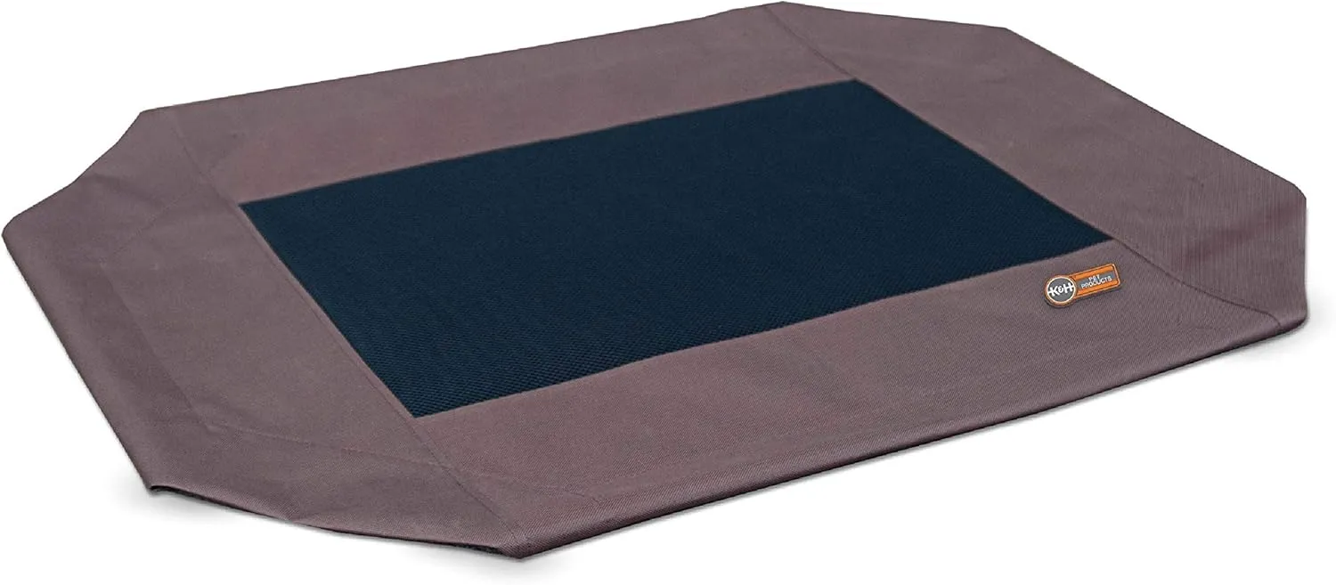 K&H Pet Products Dog Cot Replacement Cover, Designed to fit K&H Large Pet Cots (Sold Separately), Indoor Outdoor, Breathable Cooling Mesh Center, Machine Washable - Large 42 X 30in Chocolate