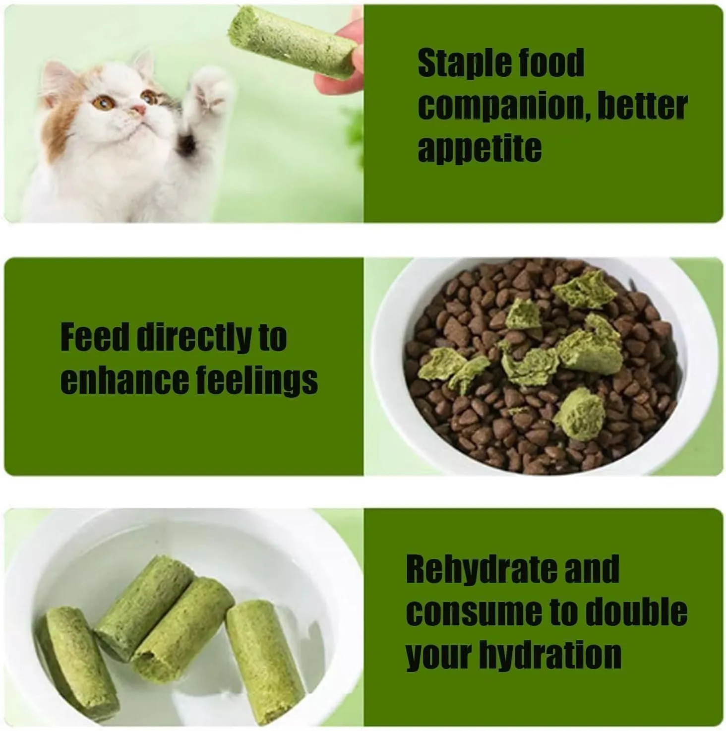 Kittygreen Stick, Cat Grass Teething Stick, Berdexa Cat Grass Teething Stick, Cat Treats Catnip, Natural Cat Grass Sticks for Indoor Cat - Promotes Digestive Health & Increases Appetite (6PCS)