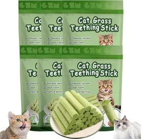 Kittygreen Stick, Cat Grass Teething Stick, Berdexa Cat Grass Teething Stick, Cat Treats Catnip, Natural Cat Grass Sticks for Indoor Cat - Promotes Digestive Health & Increases Appetite (6PCS)