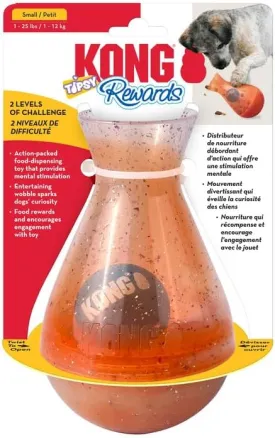 KONG Rewards Tipsy Food or Treat Dispensing Dog Toy - Interactive and Mentally Stimulating Toy for Dogs (Small)