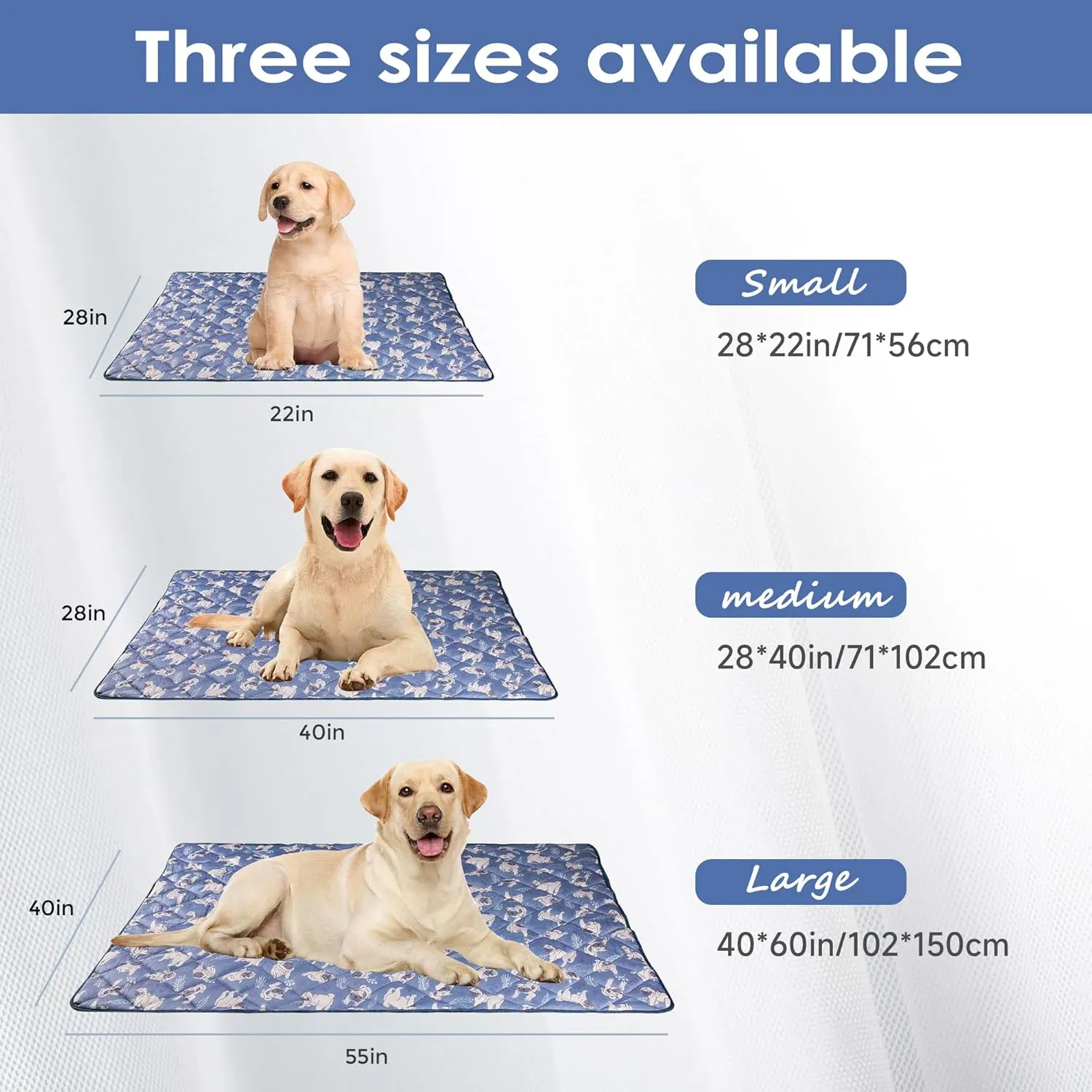 Langsprit Dog Cooling Mat, Washable Dogs Cats Pet Non-Toxic Cooling Pads Summer Sleeping Kennel MatsPet Self Cool Ice Blanket for Indoor & Outdoor Dog Beach Essentials Small