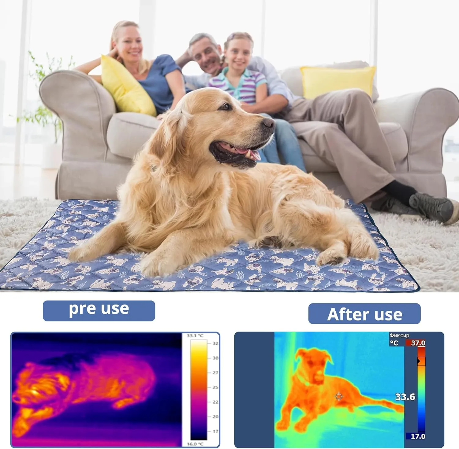 Langsprit Dog Cooling Mat, Washable Dogs Cats Pet Non-Toxic Cooling Pads Summer Sleeping Kennel MatsPet Self Cool Ice Blanket for Indoor & Outdoor Dog Beach Essentials Small