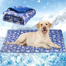 Langsprit Dog Cooling Mat, Washable Dogs Cats Pet Non-Toxic Cooling Pads Summer Sleeping Kennel MatsPet Self Cool Ice Blanket for Indoor & Outdoor Dog Beach Essentials Small