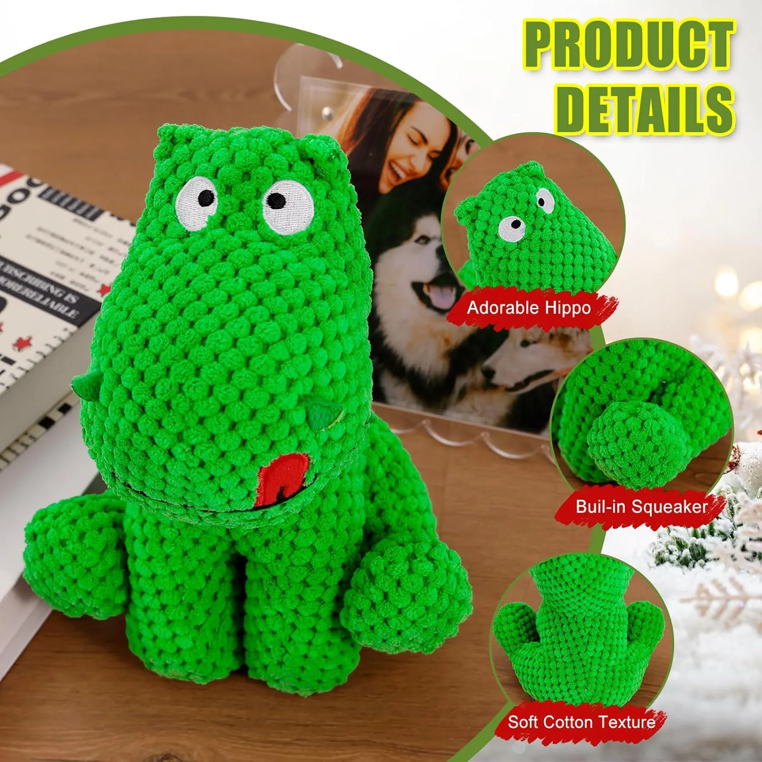 Large Squeaky Dog Toys, Plush Dog Toys to Keep Them Busy, Tough Chew Toys for Dogs, Interactive Dog Toy for Large Medium Small Dogs