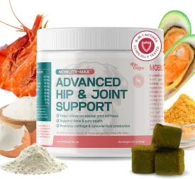 Mobility Max - Advanced Hip & Joint Supplement for Dogs - Glucosamine for Dogs - with Chondroitin, MSM, Vitamin C, for Hip and Joint Chews for Dog - Natural Bacon Flavor - 60 Count