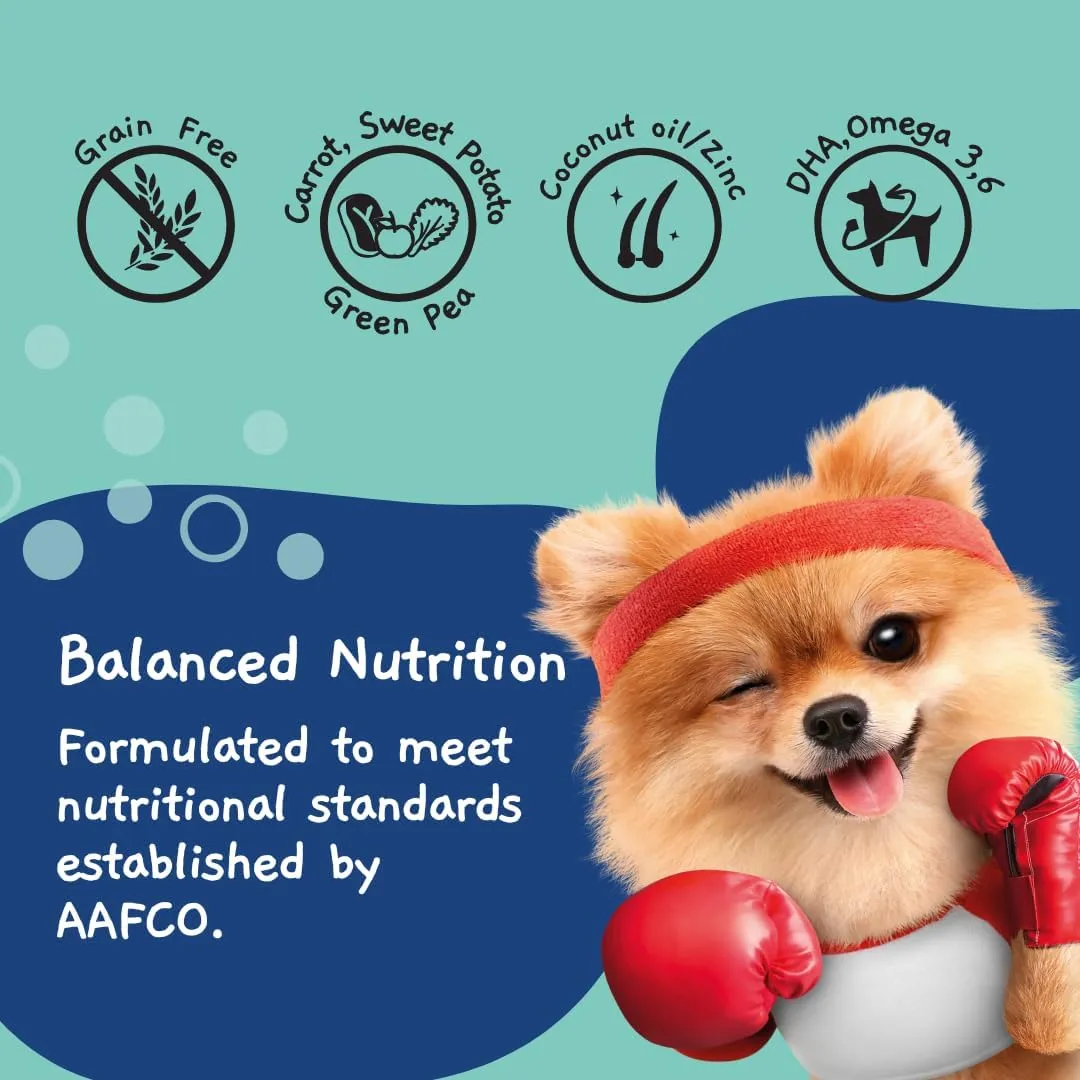 MOOCHIE Grain Free Small Dogs Wet Dog Food - Weight Control - Turkey, Sweet Potato & Pumpkin - No Artificial Flavors or Preservative - 12 x 3 oz Pouch