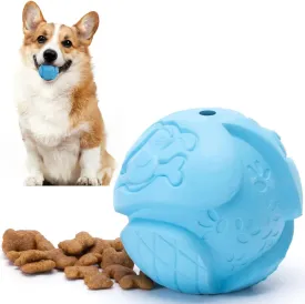 Nobleza Dog Treat Ball, Durable Safe Rubber IQ Dog Food Ball Dispenser for Chewing and Slow Feeing, Interactive Bouncy Enrichment Treat Dispensing Ball Toy for Small and Medium Dogs, 2.4in, Blue