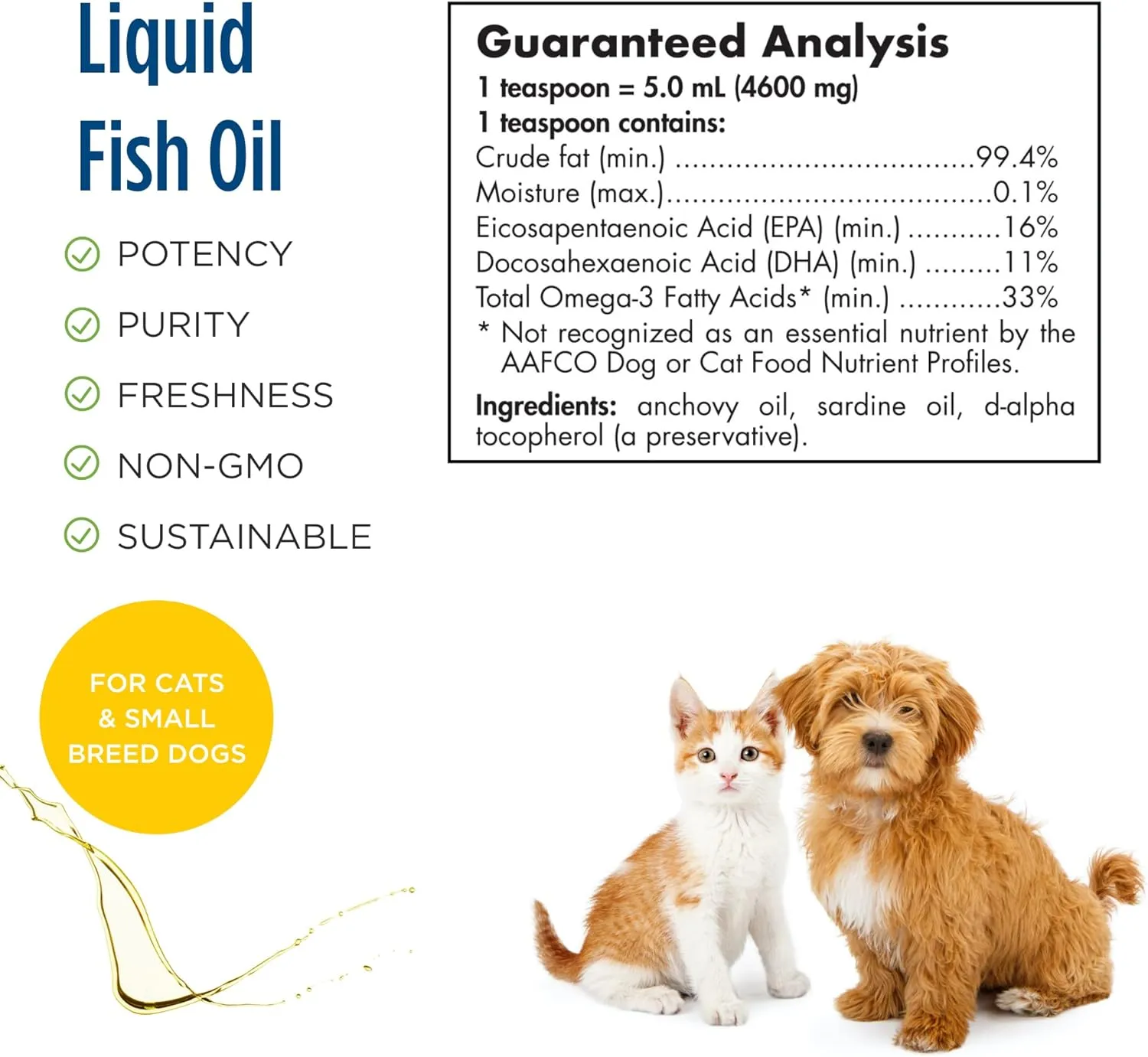 Nordic Naturals Omega-3 Pet, Unflavored - 2 oz - 304 mg Omega-3 Per One mL - Fish Oil for Small Dogs & Cats with EPA & DHA - Promotes Heart, Skin, Coat, & Immune Health