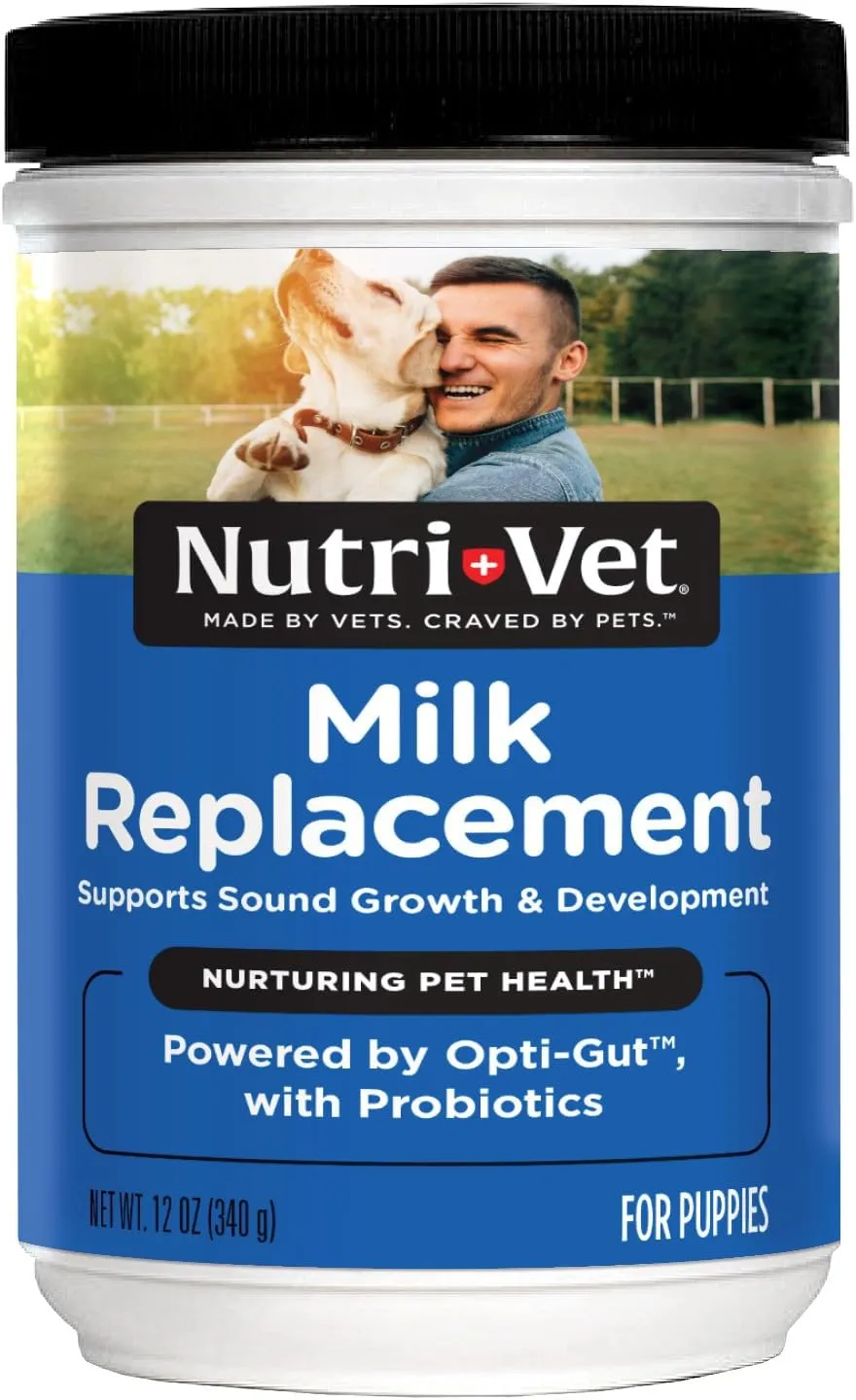 Nutri-Vet Milk Replacer For Puppies, Powdered Milk, Puppy Essentials, Dog Care, Veterinarian Recommended Dog Essentials, Whelping Supplies, Puppy Food, 12oz