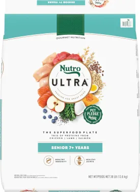 Nutro Ultra Senior Dry Dog Food with a Trio of Proteins from Chicken, Lamb and Salmon, 30 lb. Bag