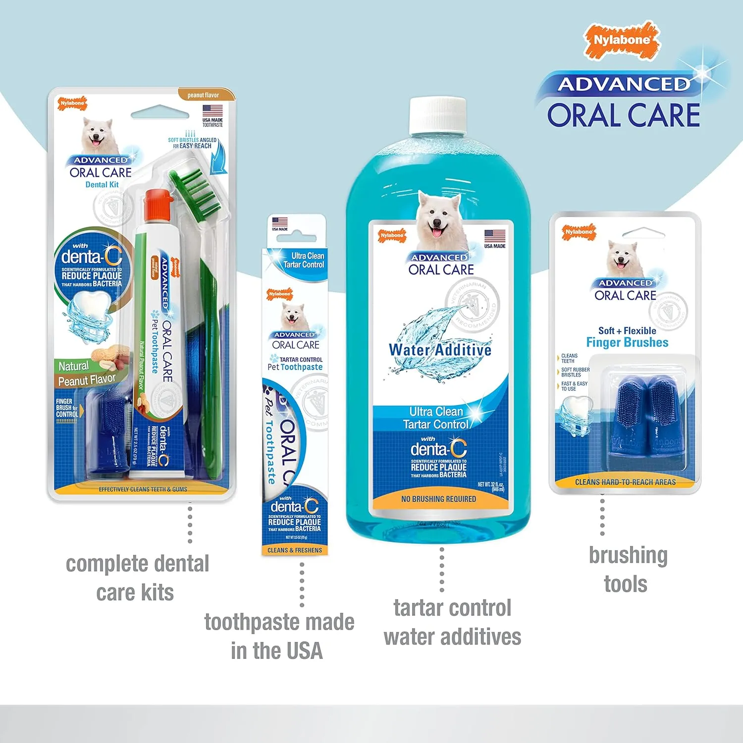 Nylabone Advanced Oral Care Pet Dental Water Additive, Liquid Tartar Remover & Breath Freshener for Dogs, Dog Teeth-Cleaning, Original Flavor, 16 oz.