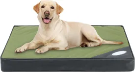 Orthopedic Outdoor Waterproof Dog Beds for Extra Large Dogs, Washable Crate Bed with Egg Crate Foam Pet Bed Mat and Removable Oxford Fabric Cooling Cover,45"x 32", Dark Green