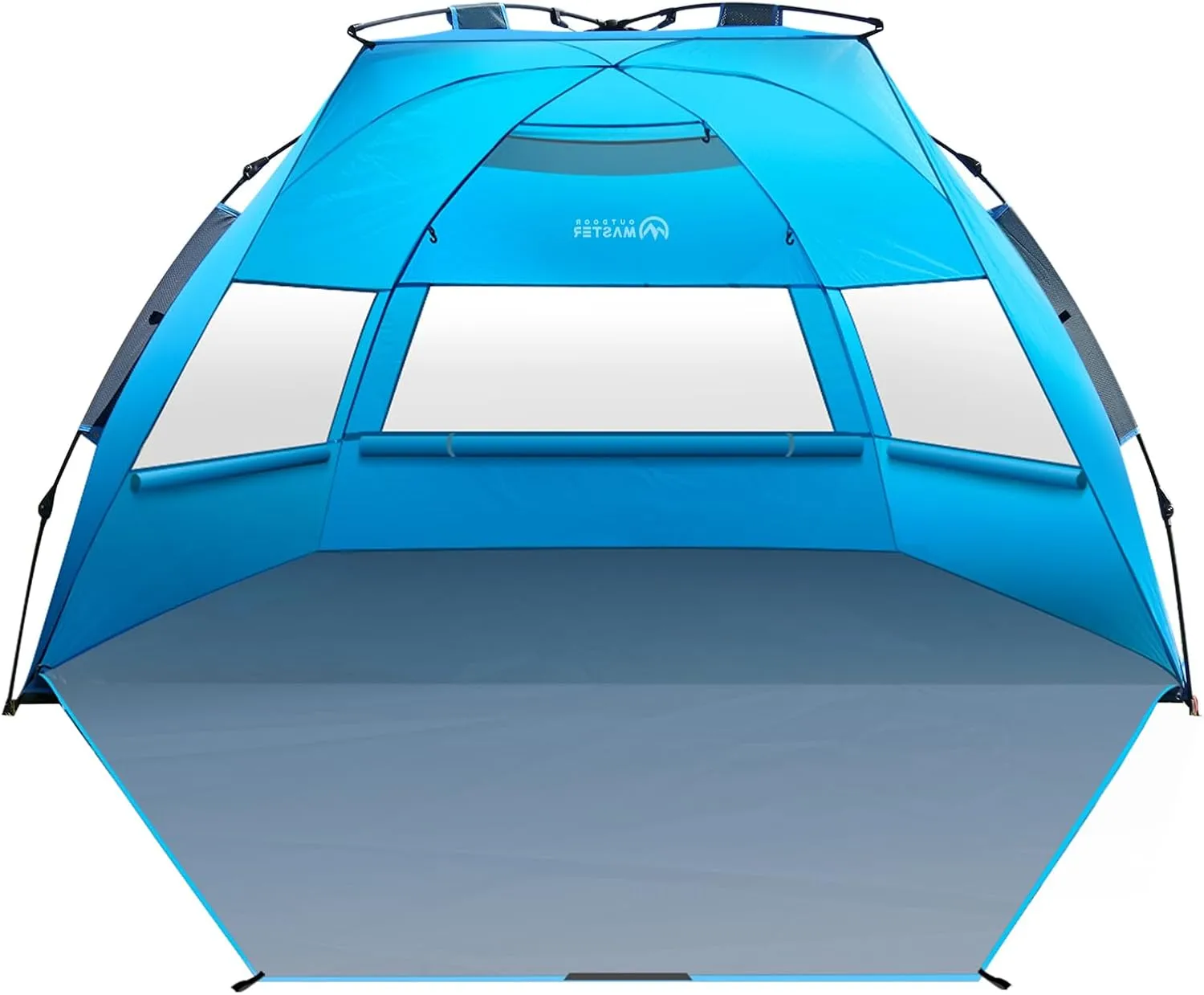 OutdoorMaster Beach Tent for 3-4 Person - Easy Setup and Portable Beach Shade Sun Shelter Canopy with UPF 50  UV Protection Removable Skylight Family Size