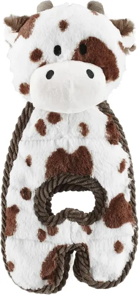 Outward Hound by Charming Pet Cuddle Tugs Cow Plush Squeaky Dog Toy