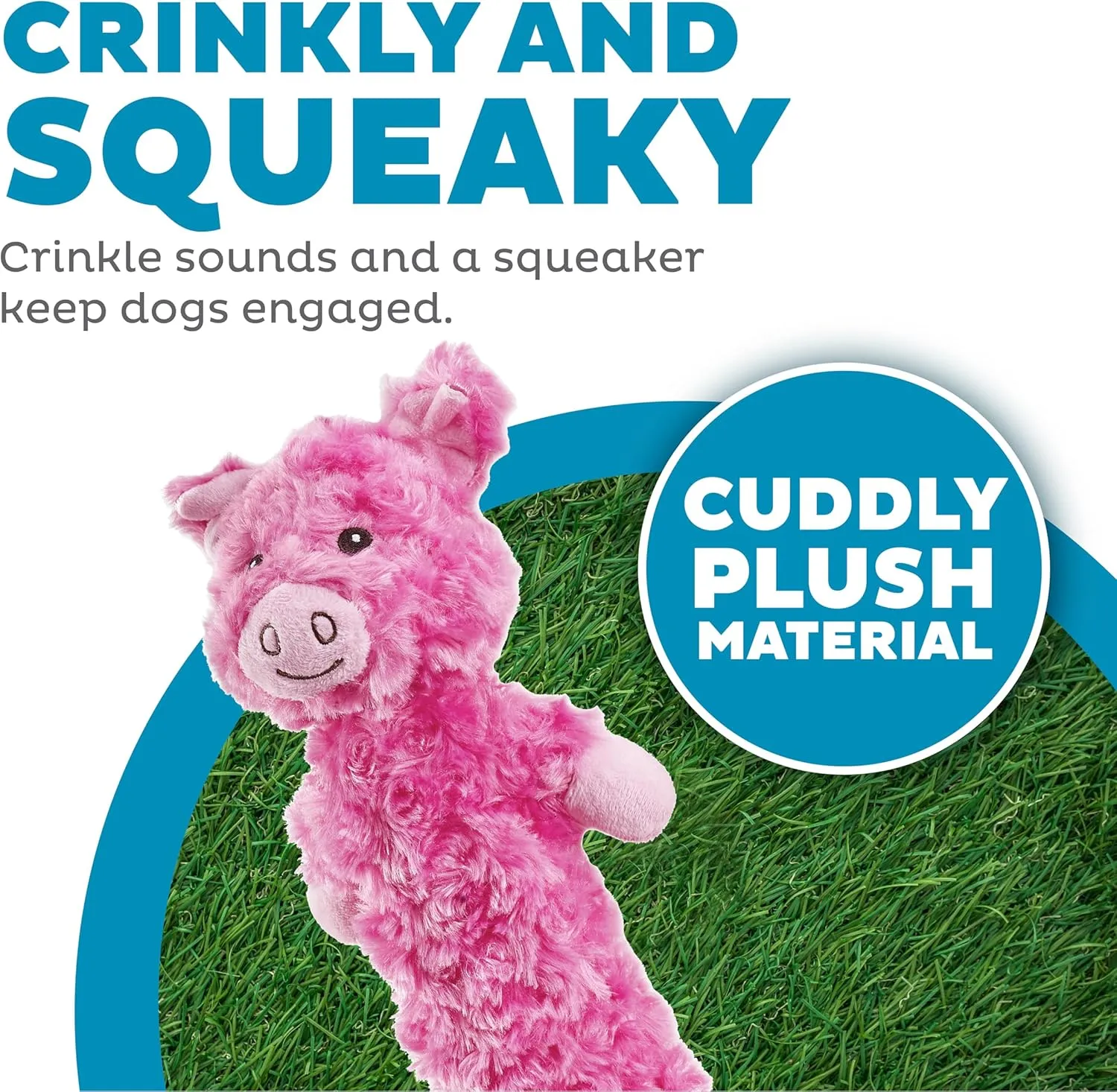Outward Hound by Charming Pet Lil' Dudes Pig Plush Squeaky Dog Toy