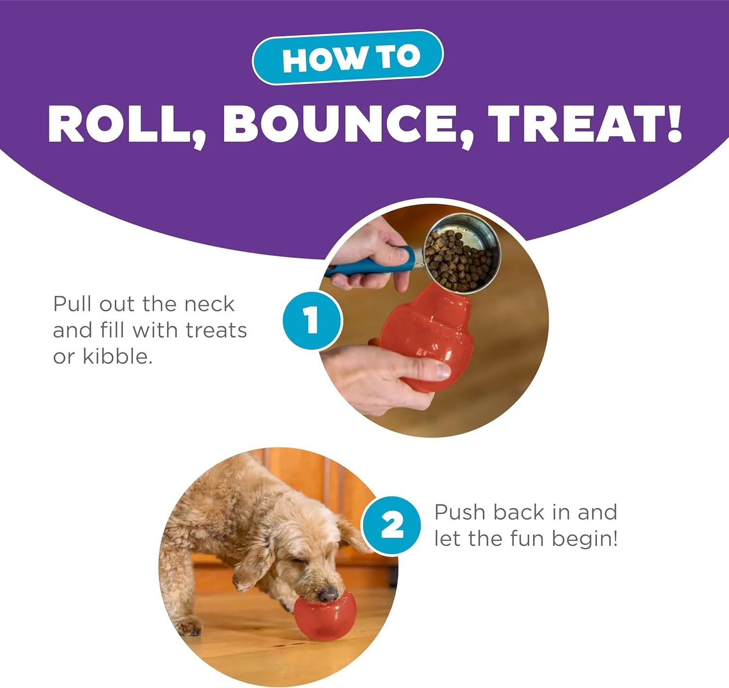 Outward Hound by Planet Dog Lil' Snoop Durable Interactive Treat Dispensing Dog Toy, Small, Red