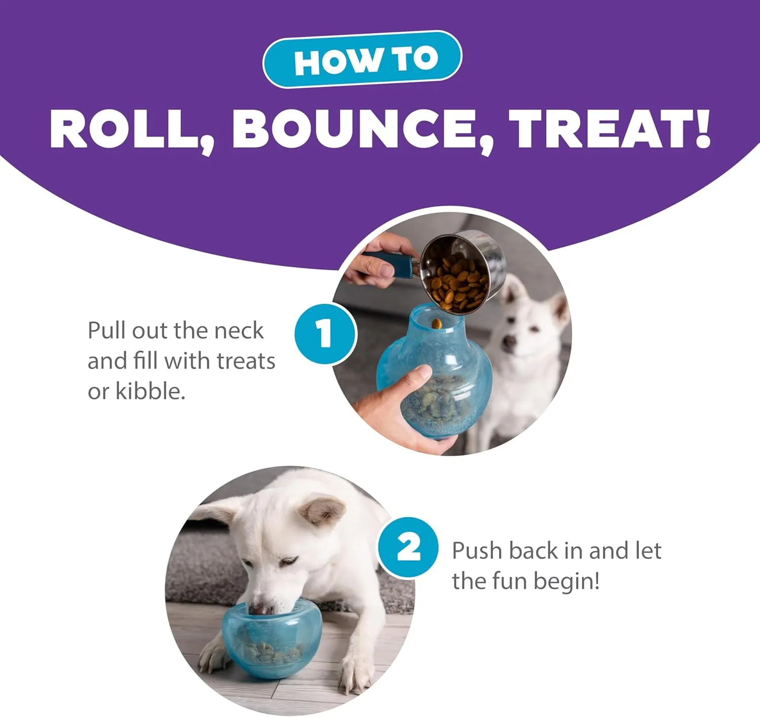 Outward Hound by Planet Dog Snoop Durable Interactive Treat Dispensing Dog Toy, Large, Blue