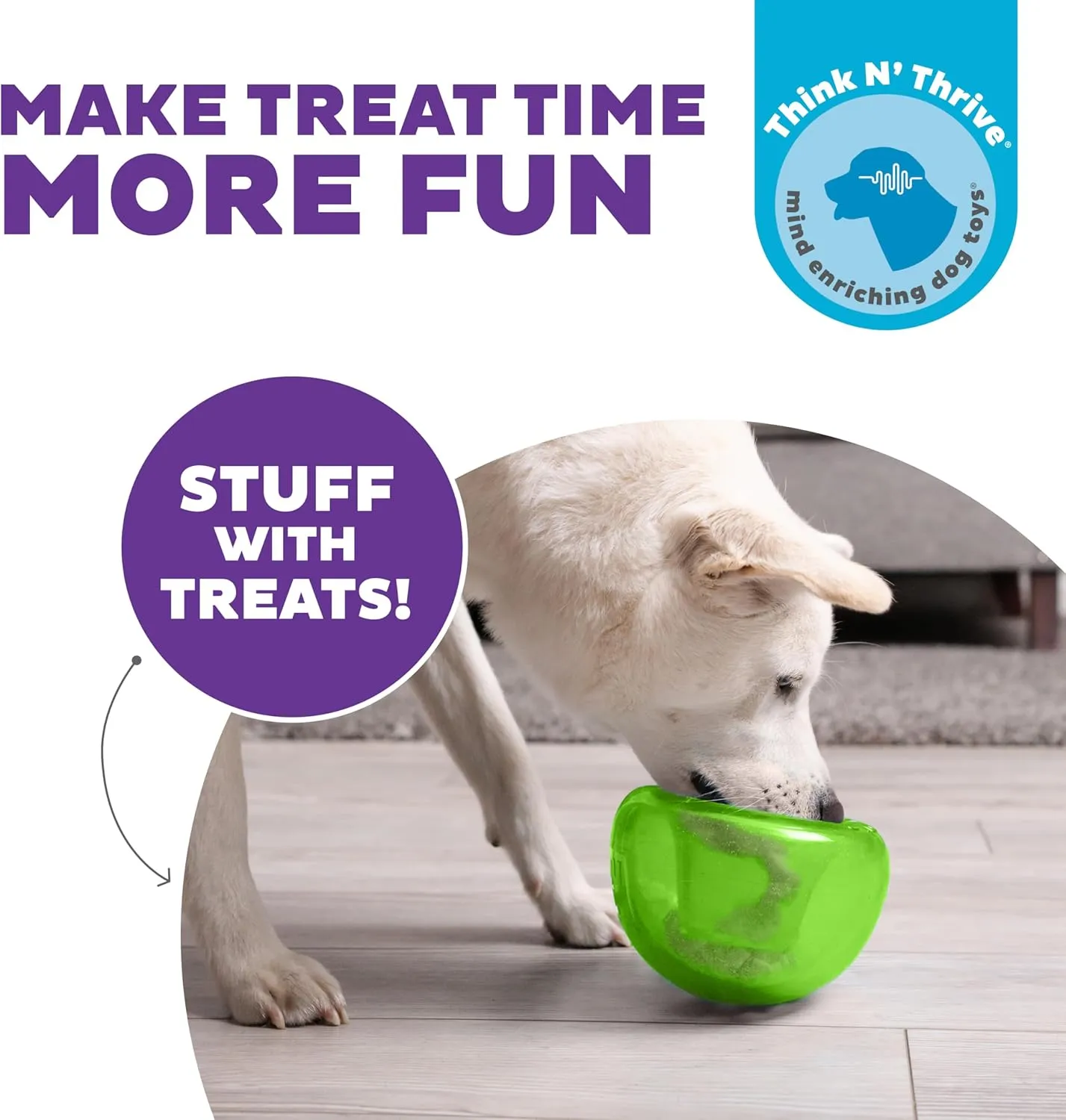 Outward Hound by Planet Dog Snoop Durable Interactive Treat Dispensing Dog Toy, Large, Green